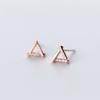 Triangular Stud Earrings Women's Small and Simple Micro-inlaid Zircon Earrings Niche Design Geometric Ear Jewelry