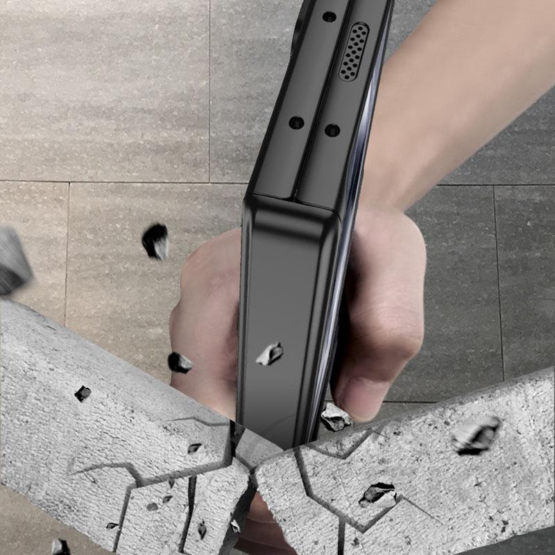 Magnetic Hinge Armor Stand Case for Samsung Galaxy Z Fold 6 Outer Screen Glass Holder Matte Cover for Galaxy Z Fold 5 Cases