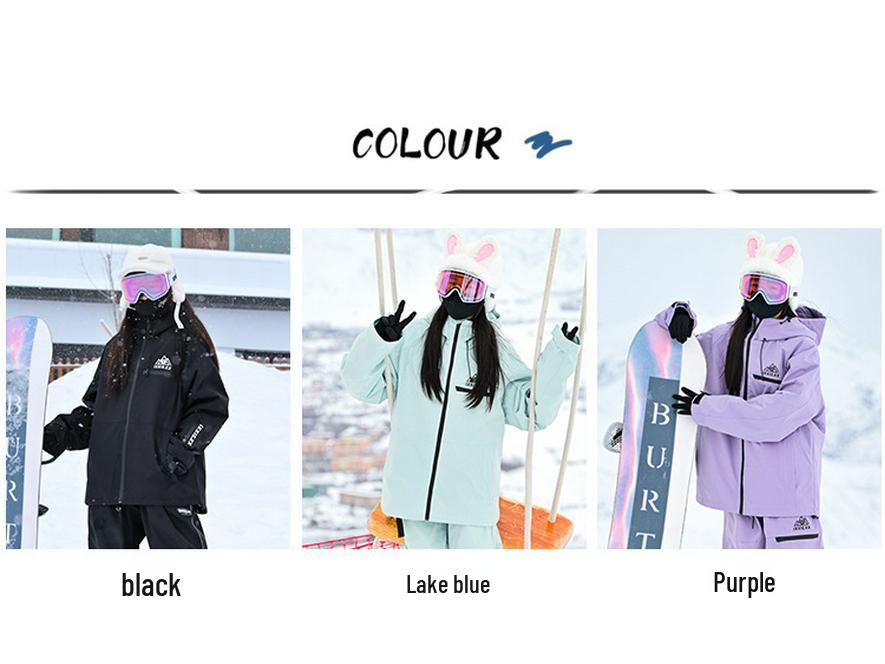 Зимний ветрозащитный водонепроницаемый лыжный костюм с хлопковой подкладкой и теплым капюшоном с принтом букв для мужчин и женщин