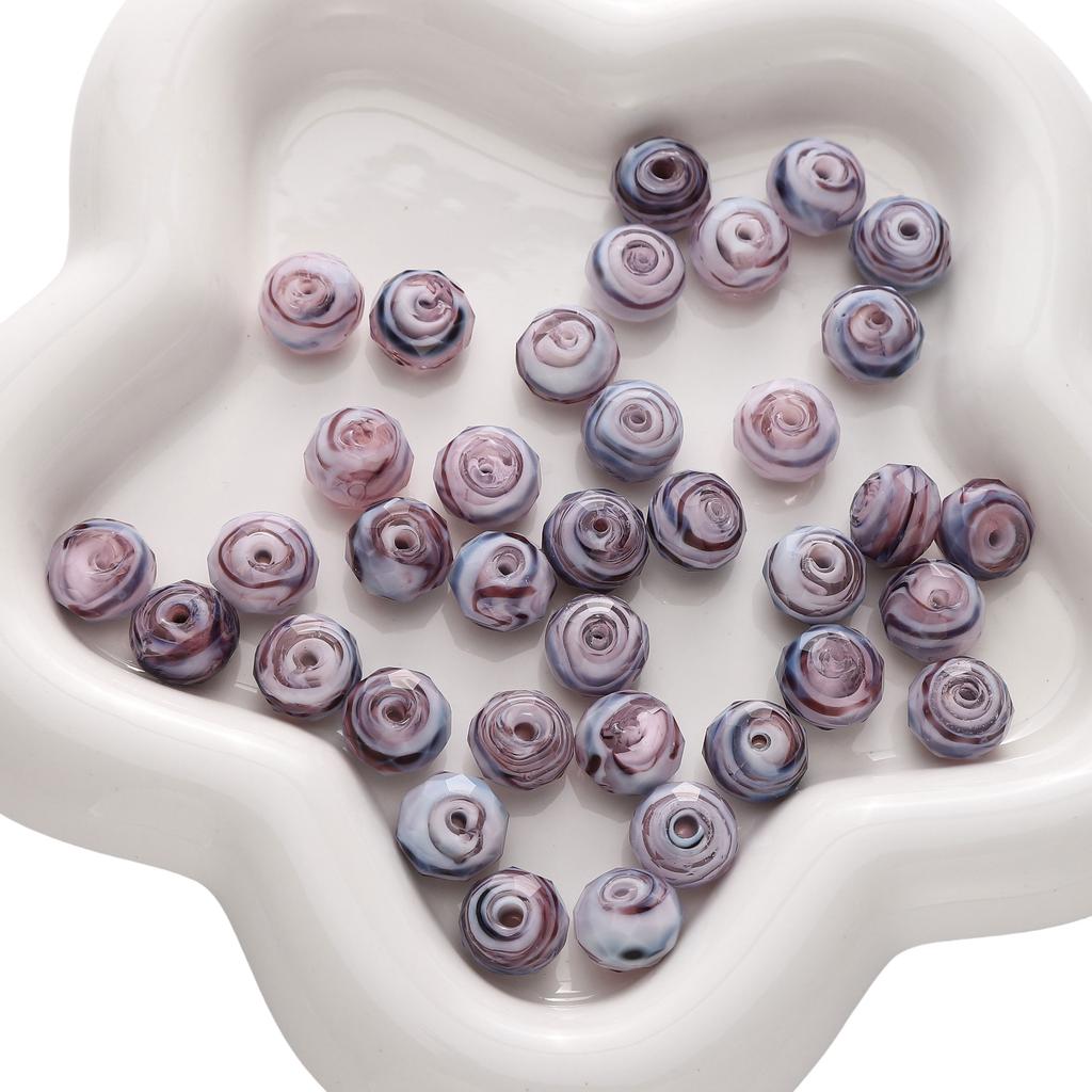 Разноцветные бусины из витого стекла для изготовления украшений своими руками, 12x10 мм, плоские круглые