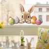 Easter Window Clings Cute Bunny Eggs Spring Window Decals Reusable PVC Stickers for Holiday Spring Party Home Office School Decor