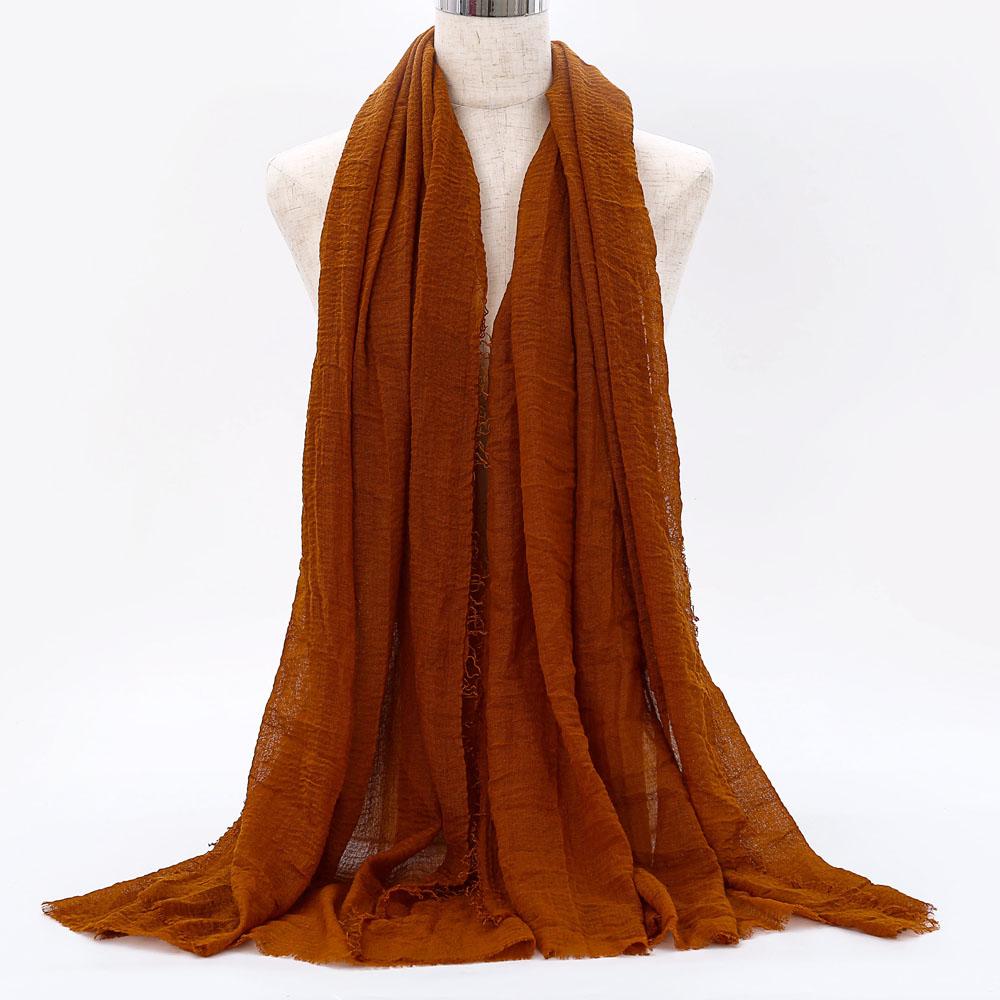 Big Size Crinkle Cotton Hijab Scarf Women Turban Muslim Shawl Plain Bandana Breathable Women's Shawls Foulard Hijab Hood Ramadan