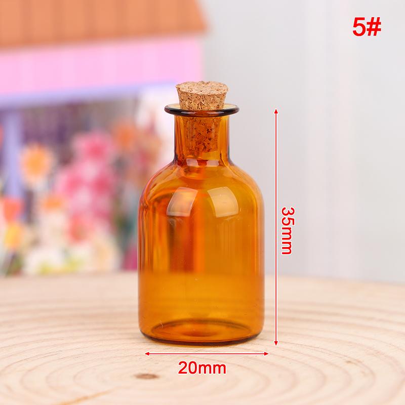 1:12 кукольных мини-стеклянных бутылок с пробковой крышкой для хранения крошечных баночек и флаконов, ваза Decortoy