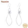 Танциз стерлингового серебра 925 пробы циркон серьги серьги-капли для женщин подарки на свадьбу