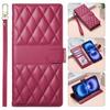 Premium PU Leather Diamond Quilted Phone Case with Photo Frame & Cash Pocket for Xiaomi/Redmi/Honor Detachable Wristband Strap Shockproof Case Cover