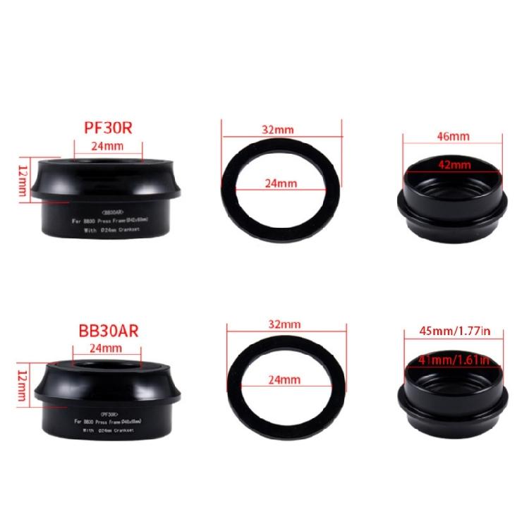 BB30AR/PF30R Каретка для велосипеда Дорожная Стальные подшипники, Черная