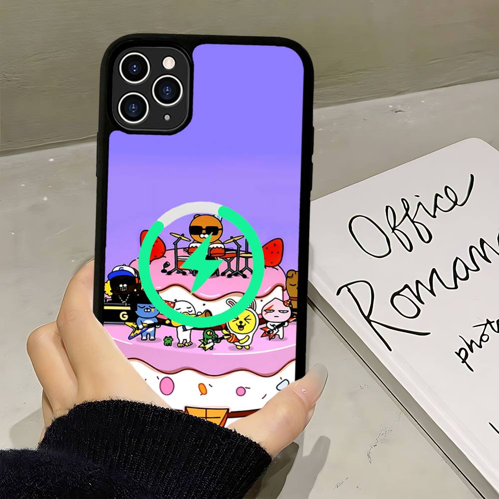 Cartoon K-KAKAO CUTE F-FRIENDS Magnetic Phone Case For IPhone 16 15 14 13 12 11 17 Pro Max Plus Wireless Charge Cover