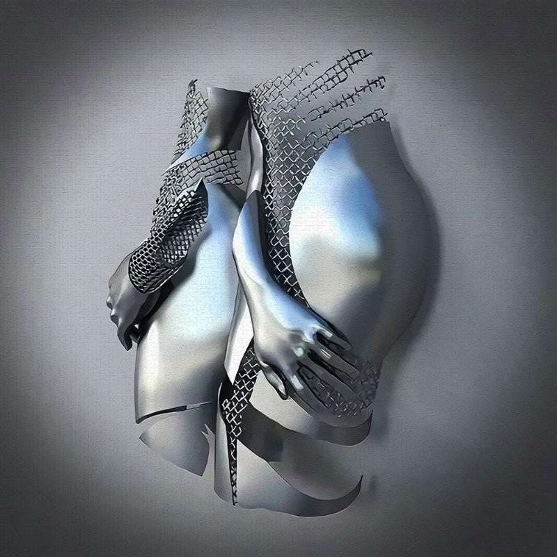 Золотая металлическая фигура статуя обнимает художественный постер, украшение дома, высокое разрешение, покраска распылением, безрамная основа для холста