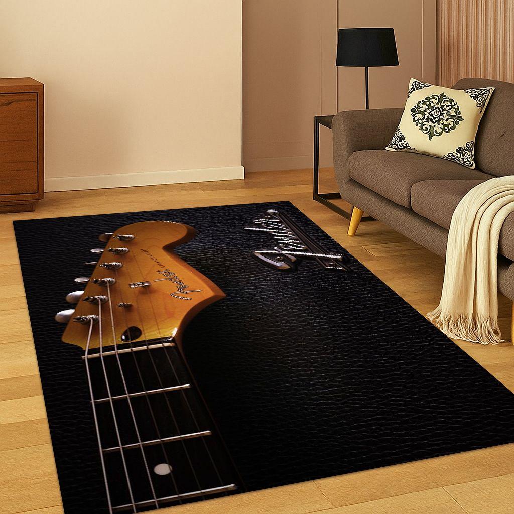 3D Ковер-ковер с логотипом Fender Guitar Bass Instrument Music для спальни, гостиной, дивана, придверный коврик, домашний декор, коврик, противоскользящий, подарок