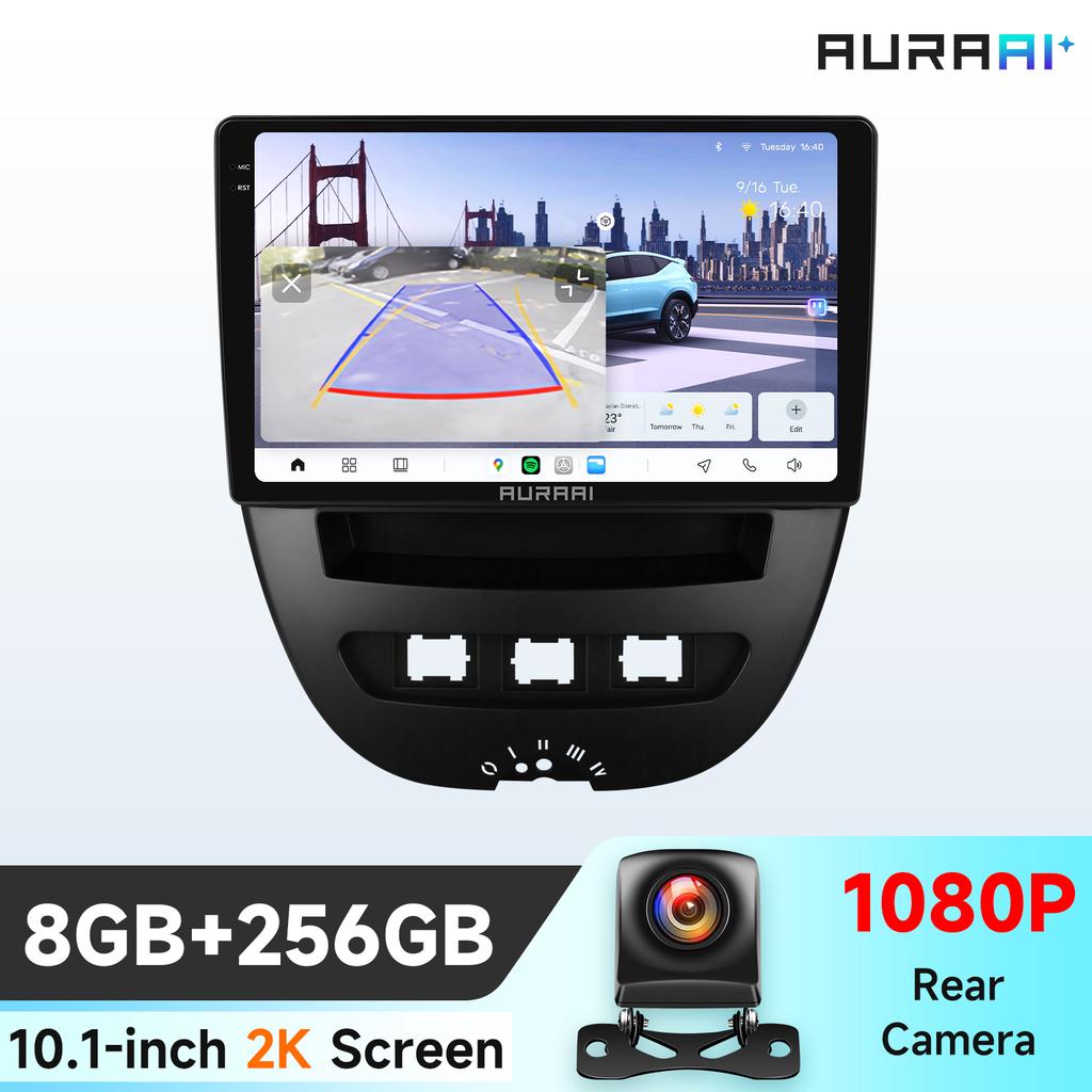 Hizpo 2K Экран Carplay Android Auto для Peugeot 107 2005 Citroen C1 2014 Toyota Aygo Автомобильный Инфотейнмент Мультимедийный Плеер GPS DSD Интеллектуальный Экран