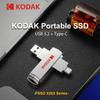 Kodak X203 USB3.2 Mini Metal PSSD 256GB 2 In 1 External Solid State Drive 128GB  512GB 1TB For Laptops Desktops PS5 XBOX PS4