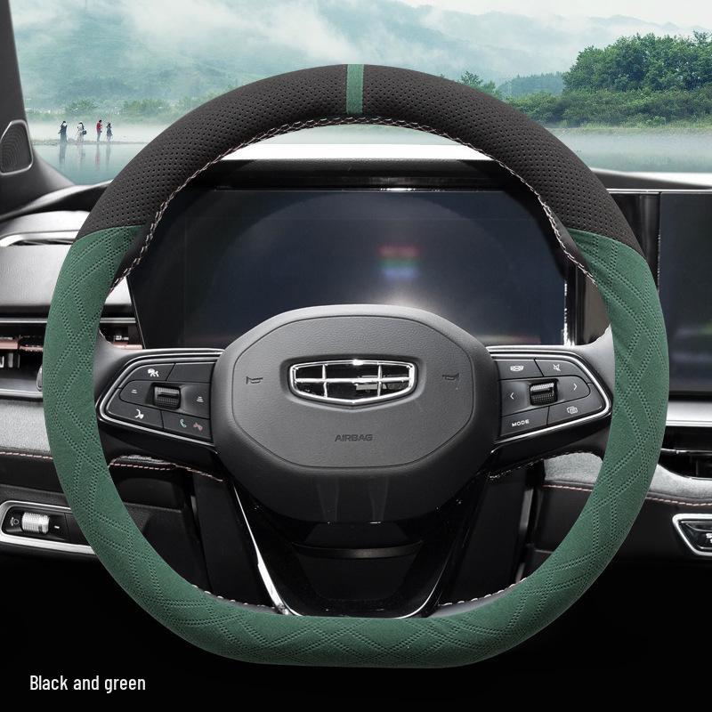 Geely Binyue Steering Wheel Cover - Non-slip Flocking, Wear-resistant, Winter Fit for 24 Models