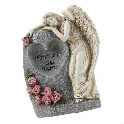 62KD Ангел на солнечной батарее Скульптура Мемориалы Ваза Устойчивые к погодным условиям смолы Украшение могилы Для кладбищенского сада Уличный