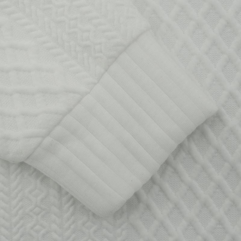 Men's Autumn/Winter Jacquard Knit Pullover Sweatshirt with Standing Collar and Leather Elbow Patches