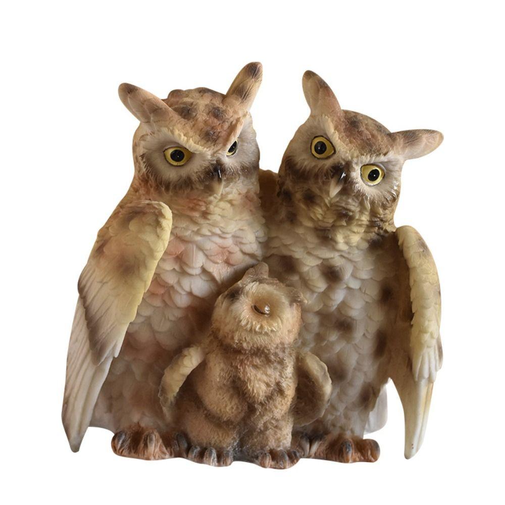Креативное украшение в виде совы, смола, миниатюрная фигурка, скульптура, поделки, статуэтка животного, подарок