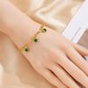 Retro Minimalist Heart Pendant Bracelet with Colorful Fashion Gemstone and Titanium Steel Chain Versatile Accessory