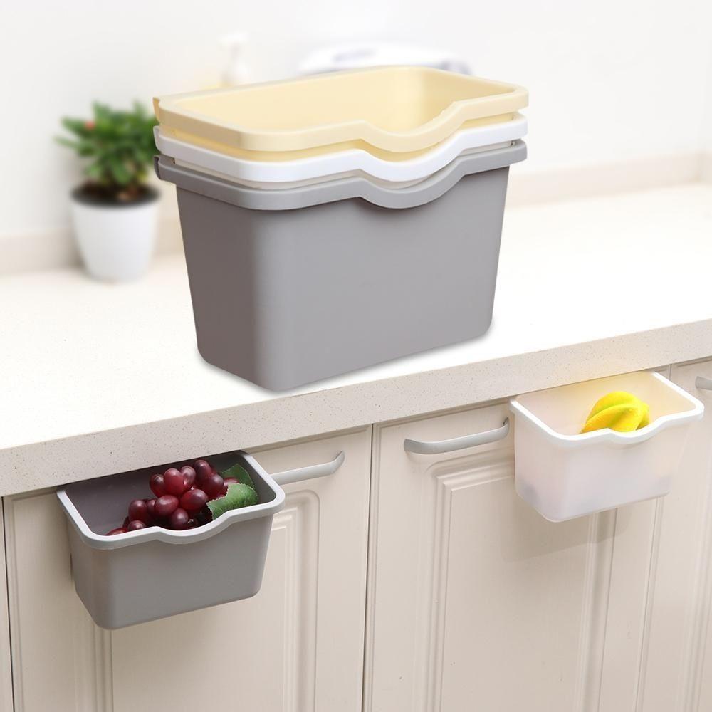 Plastic Basket Hanging 6Colors Waste Bin Portable Trash Can  Desktop