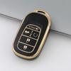 11th Gen Honda Civic Gold Rim Car Key Cover TPU Protective Shell - Fits 5-Button Model