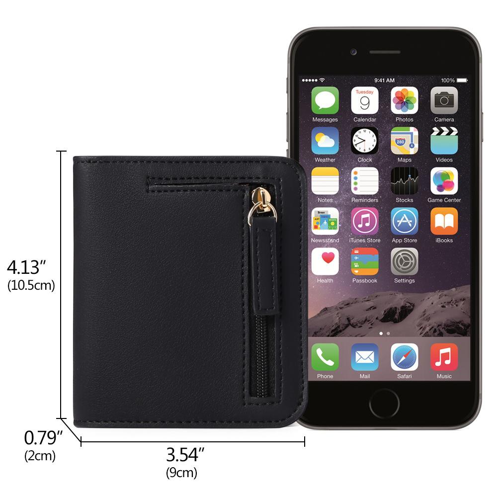 Ultra-thin women's short wallet multi-functional PU coin purse wallet