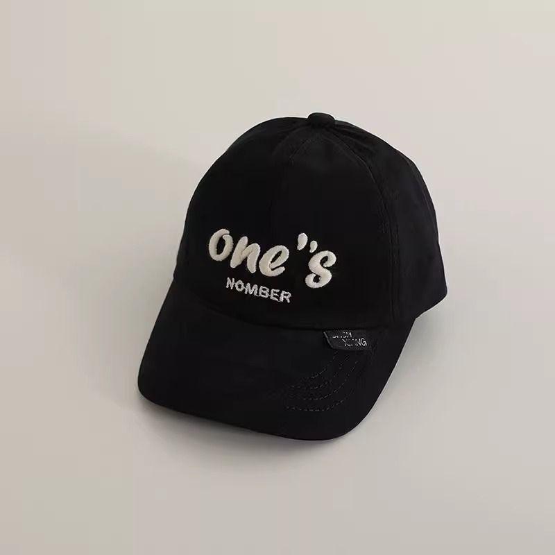 Spring Autumn Thin Kids Block Letter Embroidery Baseball Cap Stylish Boys Duckbill Hat