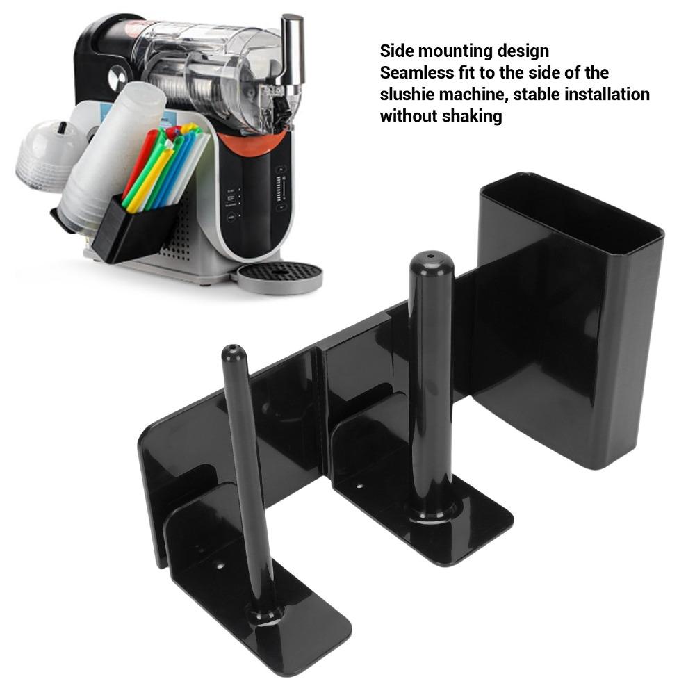 ABS Cup Dispenser Black Side Mounted Rack Durable Straw Organizer  Slushie Machine