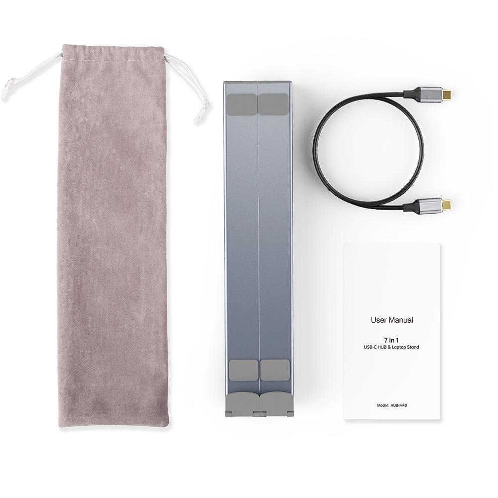 Универсальная 4K многофункциональная USB-C док-станция и подставка для ноутбуков, планшетов и телефонов