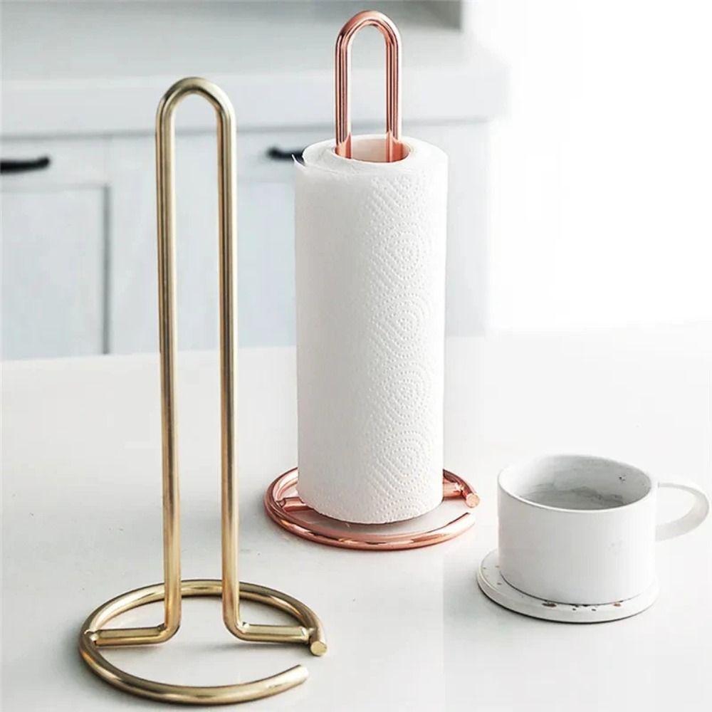 Portable Roll Paper Towel Holder Kitchen Vertical Napkins Rack New Bathroom Tissue Stand