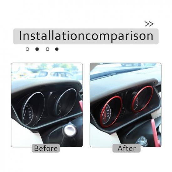 Red Dashboard Speedometer Alloy Ring Trim For Land Rover Discover 5 2017-