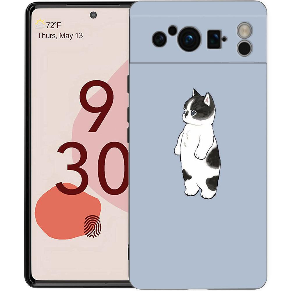 Милые Животные Мультяшный Кот Чехол для Телефона Обложка для Google Pixel 8 7 6 7A 6A Pro 5G Ударопрочный Силиконовый Мягкий 8 Pro 5G Чехол Чехлы Сумки