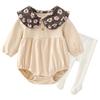 Baby 2 Piece Front Newborn Khaki 80cm [Reegoo Peter] Clothes, Rompers, Bodysuits, Stockings, Set, Button, Collar, Children's Clothes, Spring/Autumn,