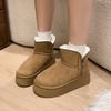 Обувь на толстой подошве, Снежные ботинки большого размера, Новые модные и теплые хлопковые ботинки, Утепленные студенческие женские ботинки