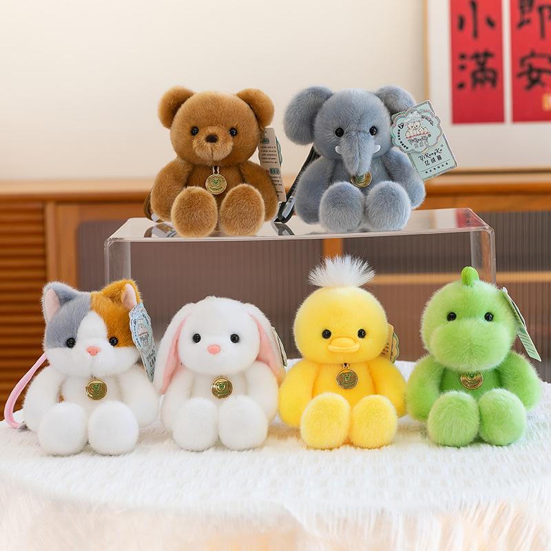 Cute jumping little animal doll panda rabbit cat bear doll palm treasure plush toy long leg doll