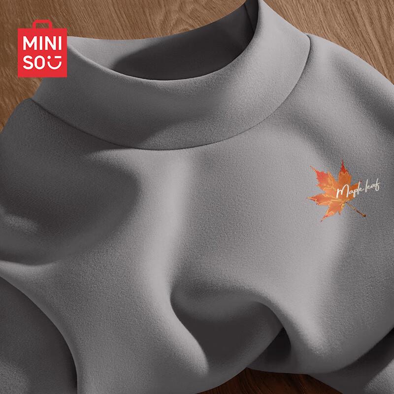 MINISO Мужская термофутболка с полувысоким воротником и флисовой подкладкой