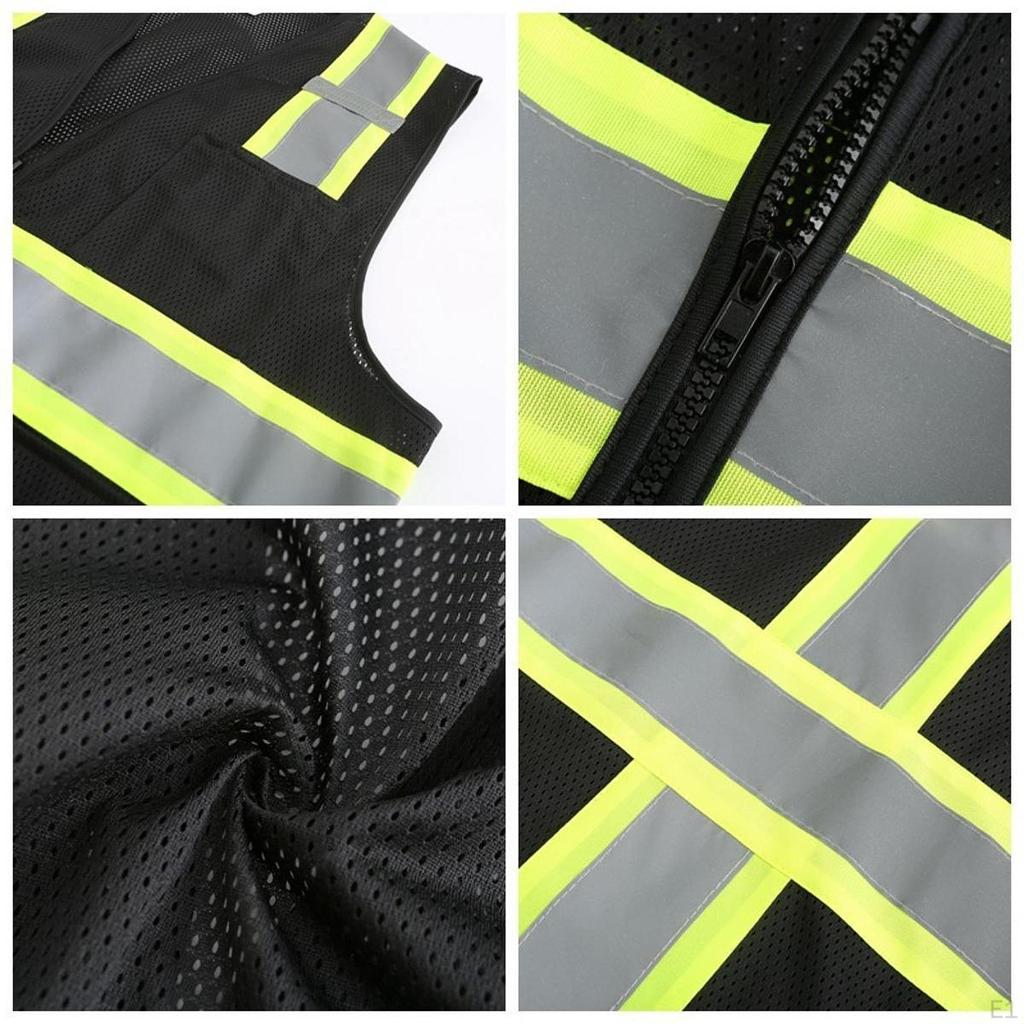 Дышащий сетчатый жилет с широкими светоотражающими полосами для использования на складе