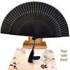 Classic Black Bamboo Folding Fan - Chinese Style Mosquito Repellent for a Cool Summer Breeze