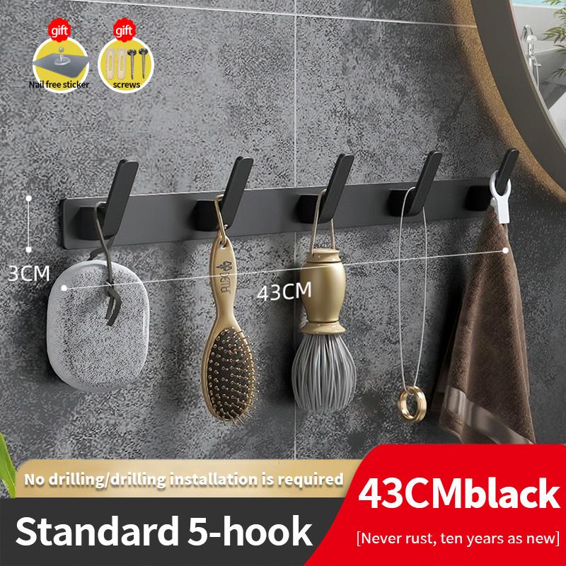 YUNJIEYA Черно-белые Дверные Крючки Крючок Для Одежды Вешалка Полка Органайзер Полка Для Хранения Душевая Стена Вешалка Кухня Аксессуары Для Ванной Комнаты