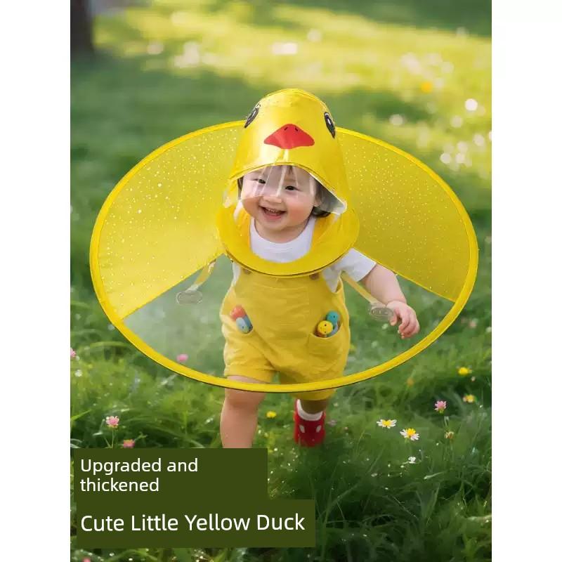 Baby Raincoat Children's Little Yellow Duck Ufo Raincoat Rain Boots Infant Rain Poncho Cape Umbrella Hat One-Piece Rain Poncho