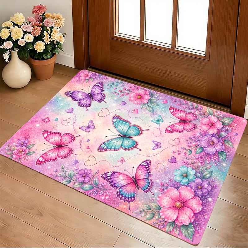 Butterfly Garden Living Room Nonslip Area Rug Soft Carpet For Bedroom Game Playroom Sofa Office Home Decor Doormat Christmas Gift C9225