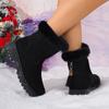Модные женские зимние сапоги, новые, теплые, дизайнерские ботильоны, женские роскошные сапоги на платформе, нескользящие, короткий плюш, обувь на плоской подошве для женщин