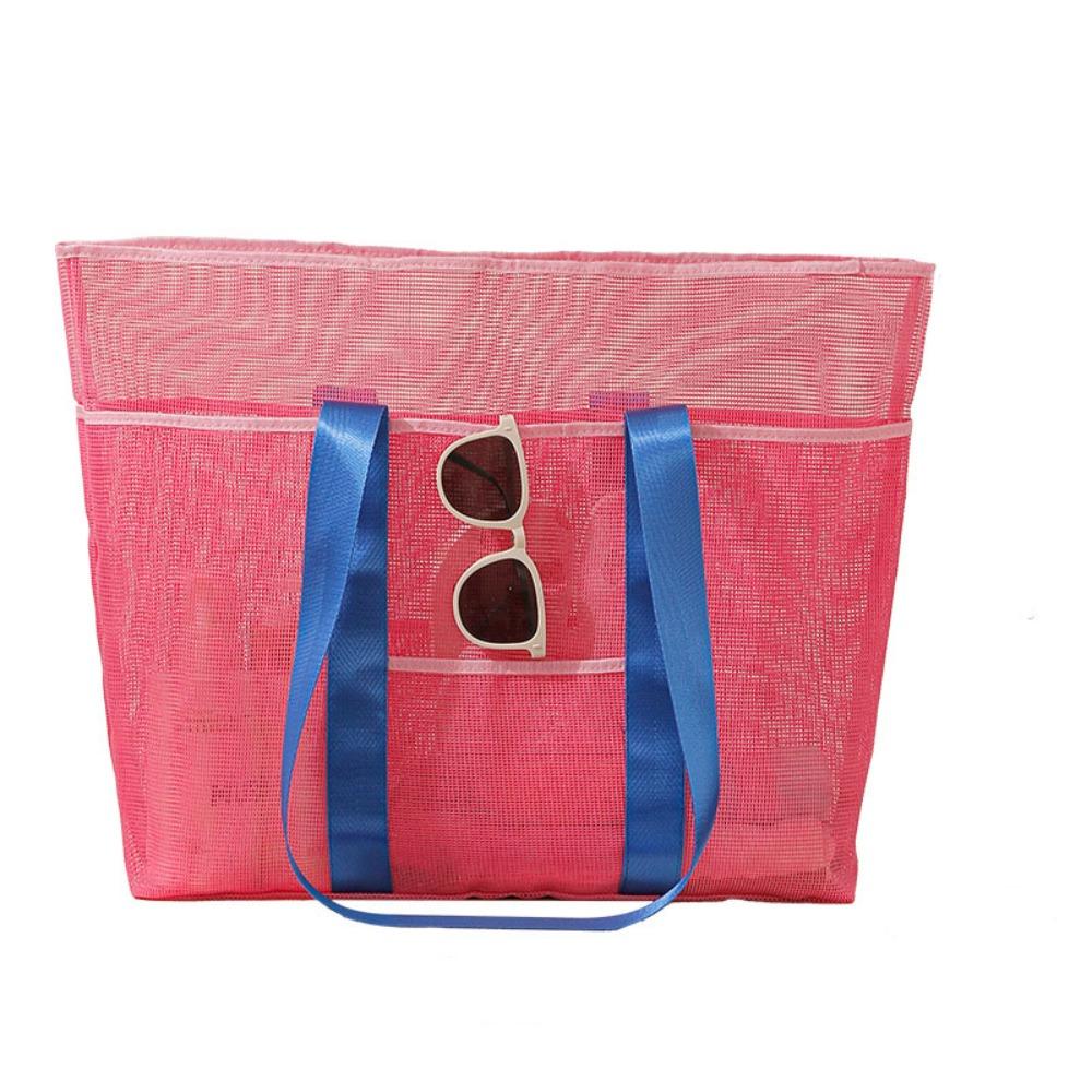 Foldable Hollow Tote Bag Large Capacity Swimming Handbag Portable Mesh Shoulder Bag Girls