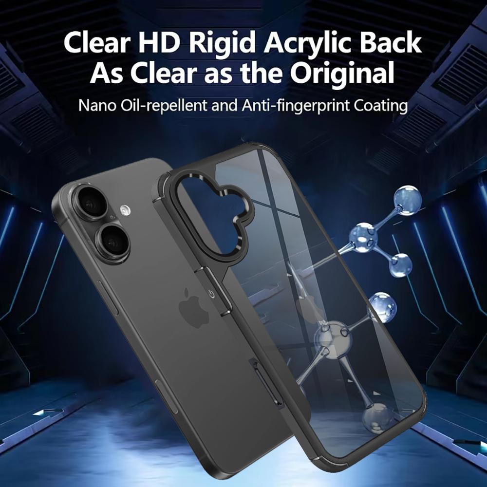 Чехол Armor Transparent Acrylic Phone Case для iPhone 16 15 14 13 12 11 Pro XR X XS Max 7 8 Plus SE Hybrid Shockproof Hard Back Cover