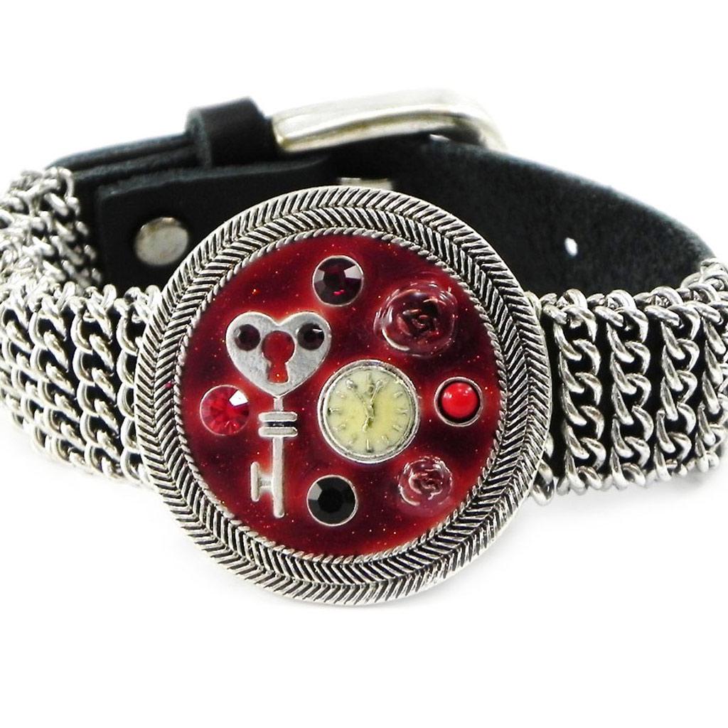 Les Trésors De Lily [H9834] - Дизайнерский браслет «Бабушка» серебристо-красный.