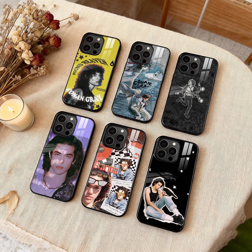 C-Conan Singer G-GrayS Phone Case For iPhone 17 16 15 14 13 12 Pro Max Plus for Magsafe Mirror Wireless Magnetic Cover