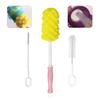 3 Pcs Soft Baby Bottle Brush Bottle and Straw Brush Cleaning Set for Child with Sponge Bottle Brush Nylon Nipple Brush and Stainless Steel Straw