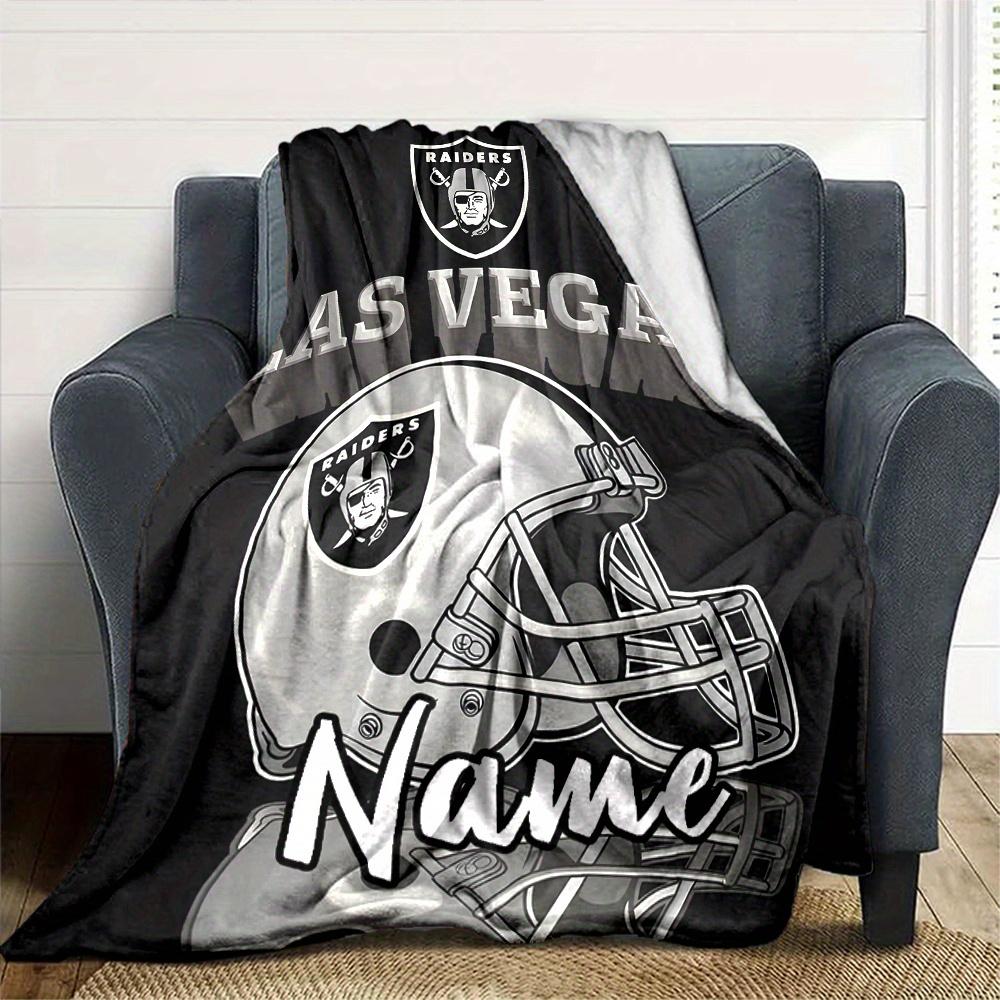 Raiders Helmet Las Vegas Team Logo Customized Your Name Blanket Lightweight And Comfortable Warm Blanket Suitable For Bed Home Chair Office Sofa