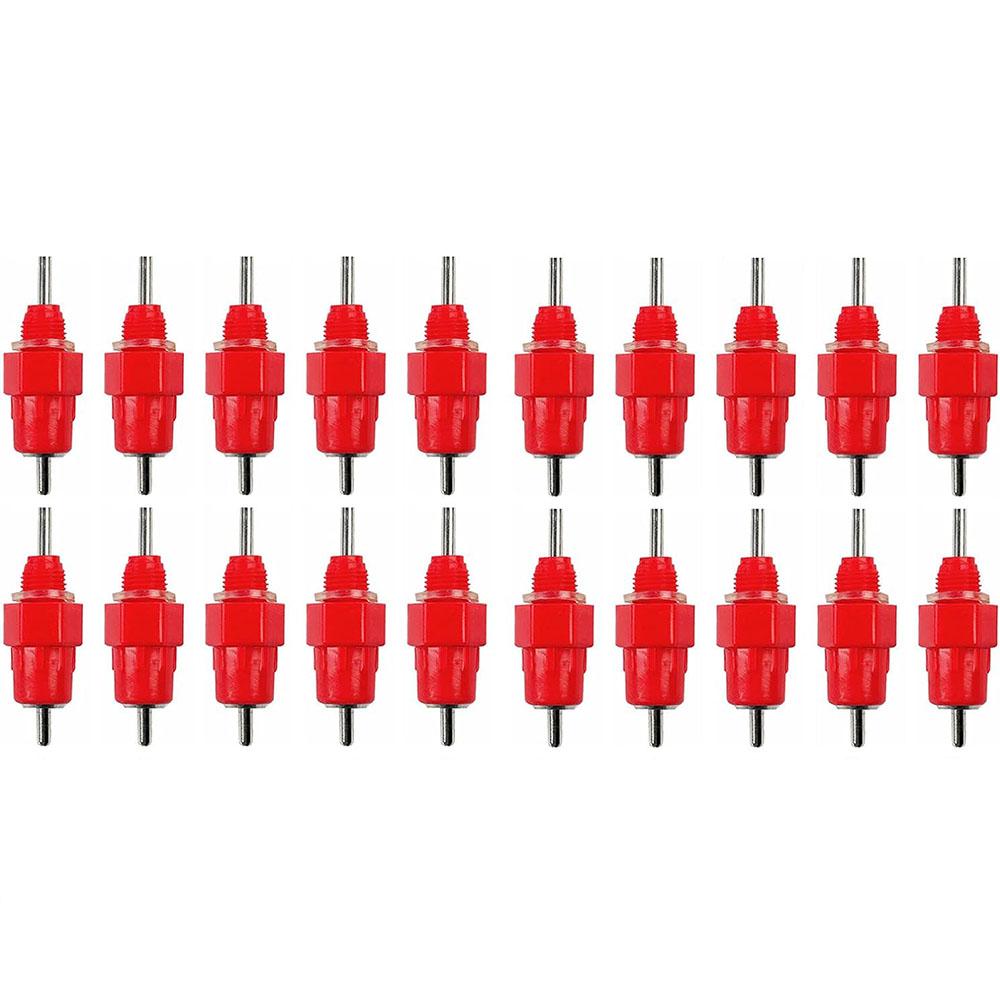 20 Вертикальных Ниппелей для Поения Птицы Поилка для Цыплят Куриц Перепелов Птиц