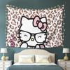 Тканое панно Sanrio Hello Kitty и кошки Мультяшное Настенное Настенное искусство для спальни Игривое и яркое Каваи Аниме Домашний декор