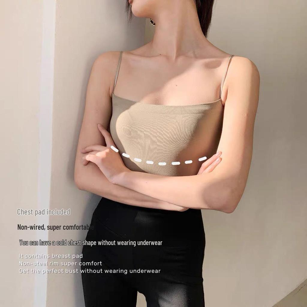 Summer Ice Silk Seamless Oil Painting Tube Top with Fixed Cup