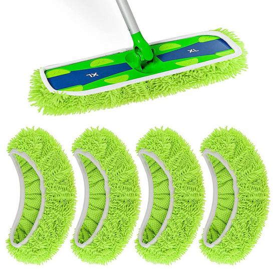 4 шт. Чехол для швабры для маленьких и больших досок с эластичной отделкой для глубокой очистки, многоразовые моющиеся насадки для швабры для Swiffer