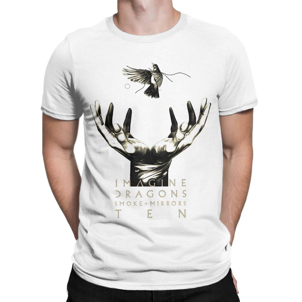 Imagine Dragons Reflections Фан-тур 2025 100% Хлопковая Футболка Для Взрослых Летняя Винтажные Футболки С Круглым Вырезом Популярные Футболки Топы
